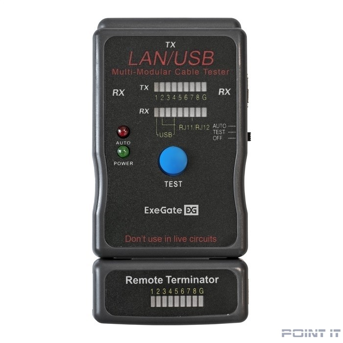 Exegate EX293160RUS Тестер сетевой ExeGate EX-T5448 для RJ-45/RJ-11/RJ-12/USB