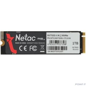 SSD 1Tb, M.2 2280, Netac NV7000-t, NVMe, PCIe 4x4, 7300R/6600W, heat sink, NT01NV7000t-1T0-E4X