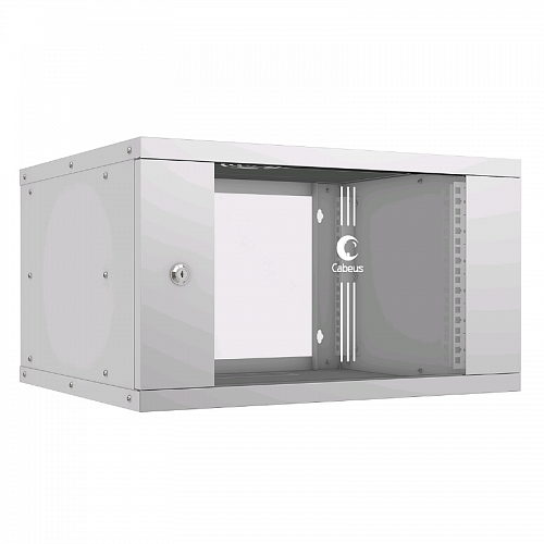 Cabeus WSC-05D-6U55/45 Шкаф телекоммуникационный настенный 19 6U, серия LIGHT разборный, дверь стекло, цвет серый