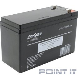 Exegate EP129858RUS Аккумуляторная батарея Exegate EG7-12 / EXG1270, 12В 7Ач, клеммы F2 (универсальные)