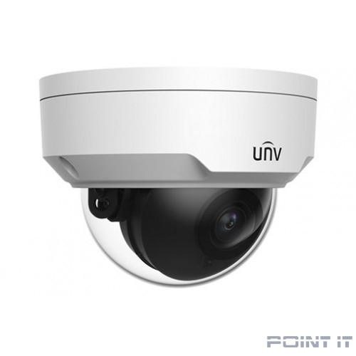 Uniview IPC322SB-DF28K-I0-RU Видеокамера IP купольная антивандальная, 1/2.8" 2 Мп КМОП @ 30 к/с, ИК-подсветка до 30м., LightHunter 0.001 Лк @F1.6, объектив 2.8 мм, WDR, 2D/3D DNR, Ultra 265, H.265, H.