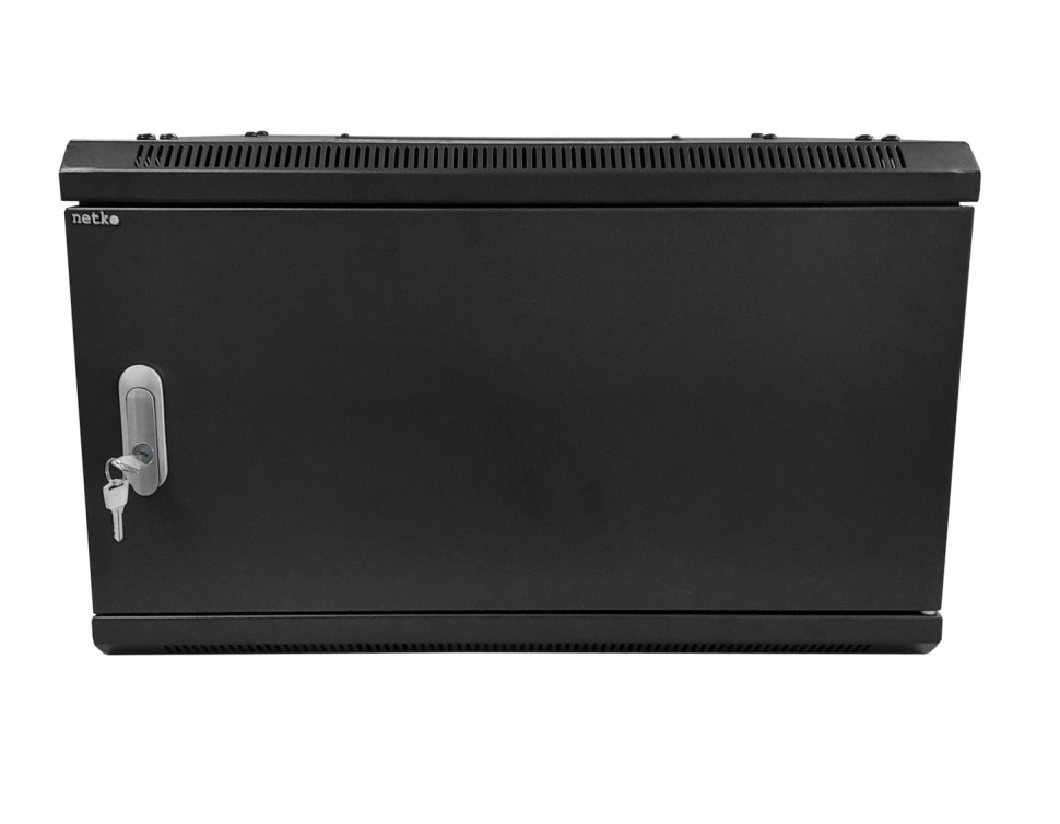 Шкаф настенный 6U серия WMA (Wall Maestro) (600х450х370), разборный, передняя металлическая дверь, черный Netko А