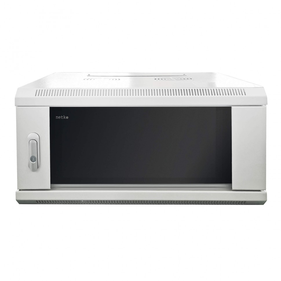 Шкаф настенный 4U серия WMA (Wall Maestro) (600х450х280), передняя дверь стекло, собранный, серый Netko А