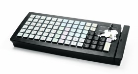 Программируемая клавиатура Posiflex KB-6600B черная c ридером магнитных карт на 1-3 дорожки