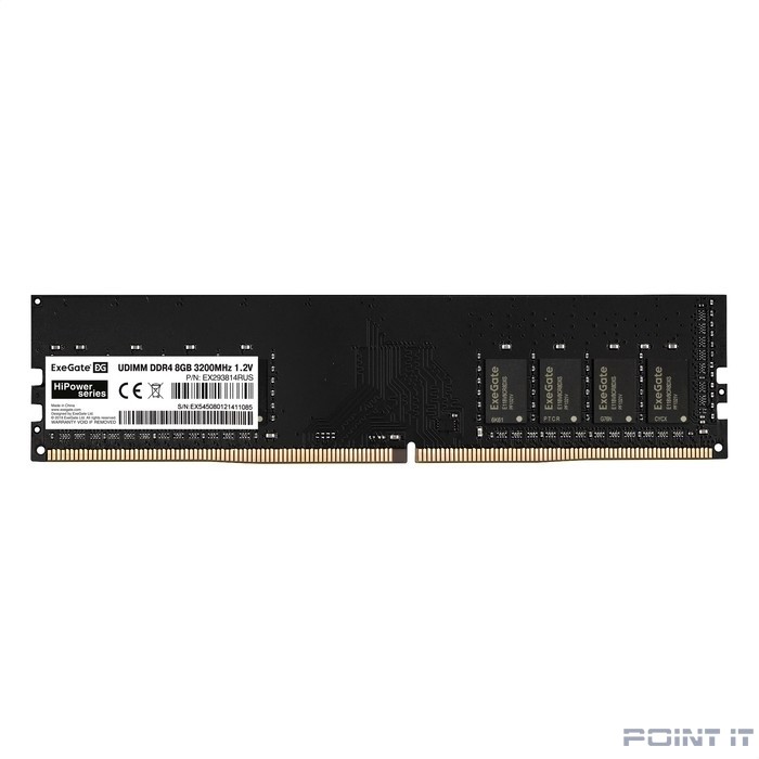Exegate EX293814RUS Модуль памяти ExeGate HiPower DIMM DDR4 8GB <PC4-25600> 3200MHz