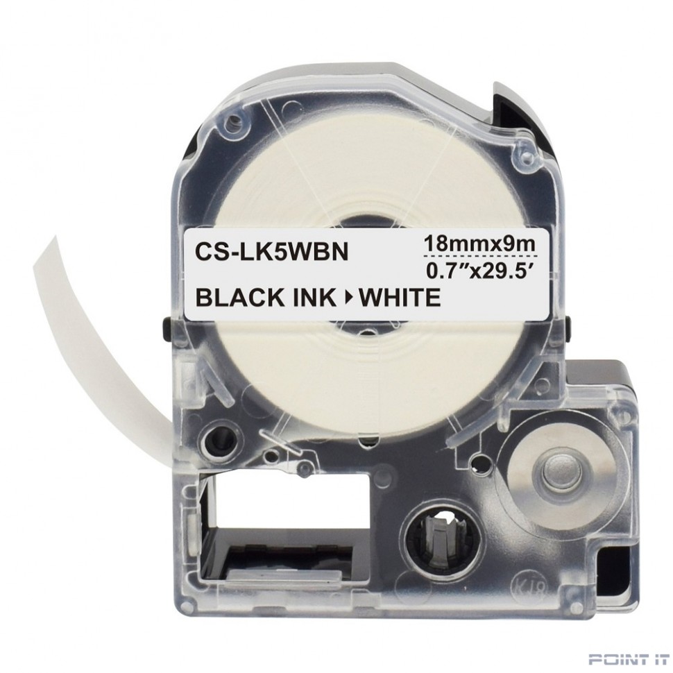 Картридж ленточный Cactus CS-LK5WBN черный для Epson LW300/LW400/LW700/LW600P/LW1000P