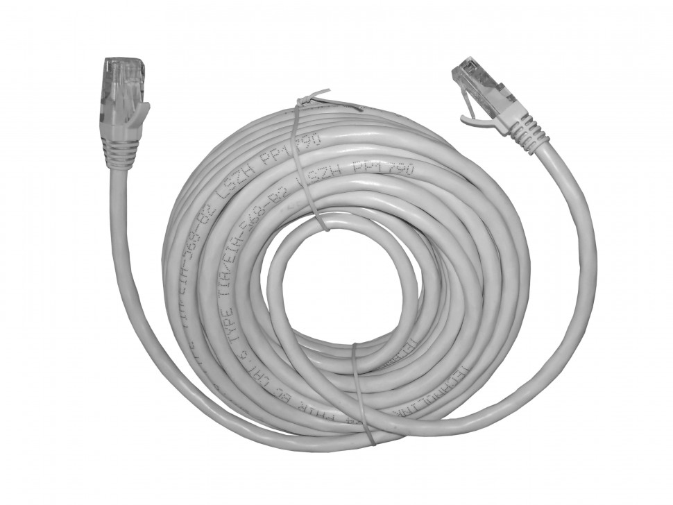 Патч-корд Technolink UTP4 rj45-rj45, cat.6, 10.0м, BC, LSZH, серый, литой коннектор